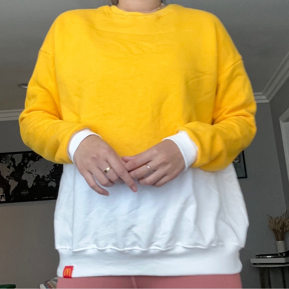 McDonalds yellow and white sweater